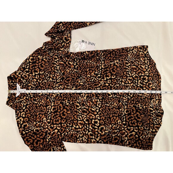 Nine West Petite XS Animal Print Women’s Long Sleeve Blouse Shirt Top NWT $40 - Picture 7 of 9